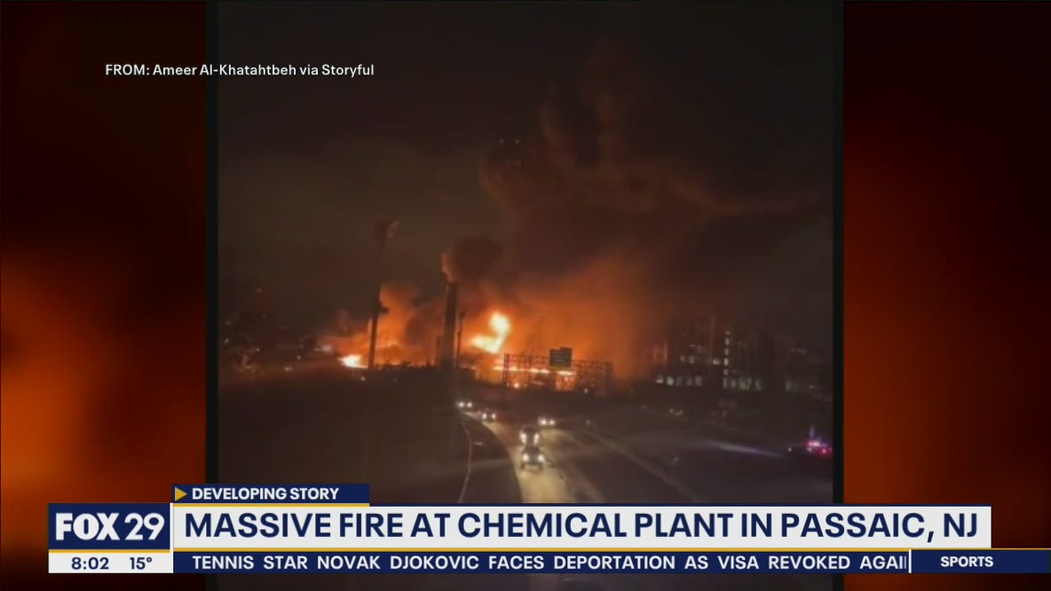 Massive fire at chemical plant in Passaic, NJ